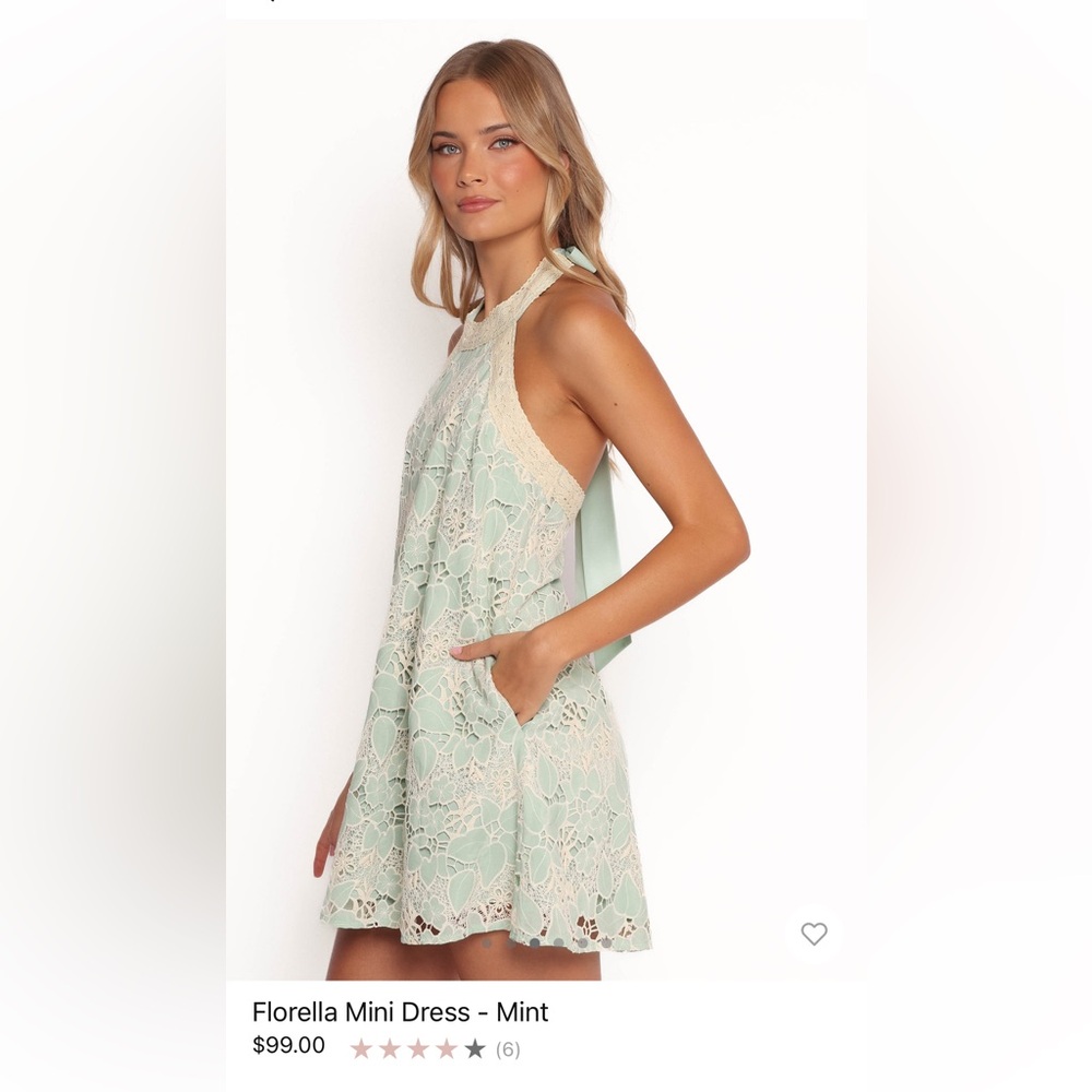 Petal & Pup  Lace Halter Dress in Mint Green